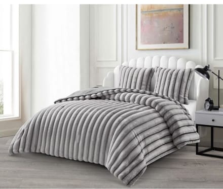 Lavella – Peri dekbed set – 3-delig – 235x250 cm – grijs – 60x70 kussenslopen