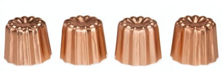 Patisse - Canelé-vormen - 4,5 cm - Staal - Koper - 4-delig