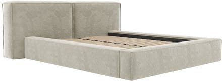Vente-unique Bed met opbergruimte stof beige 140 x 190 cm