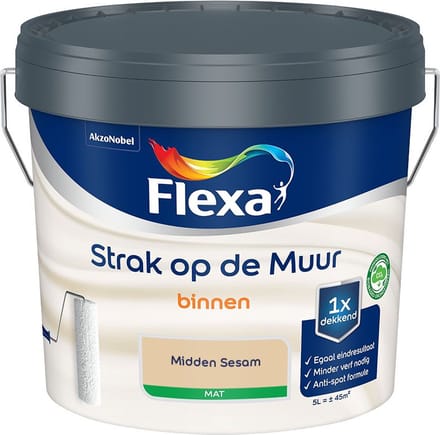 Flexa - Strak Op De Muur Binnen Mat - Midden Sesam - Mengverf - 5 L