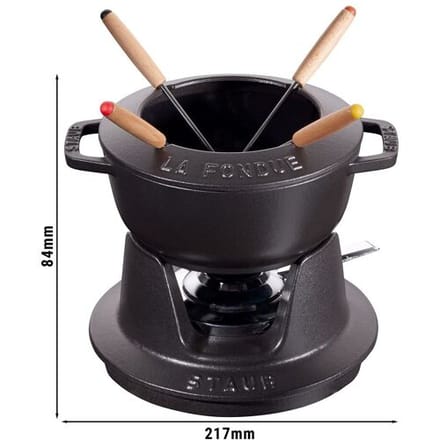 STAUB SPECIALITIES - Fondue set - Ø 160mm - Gietijzer - Zwart