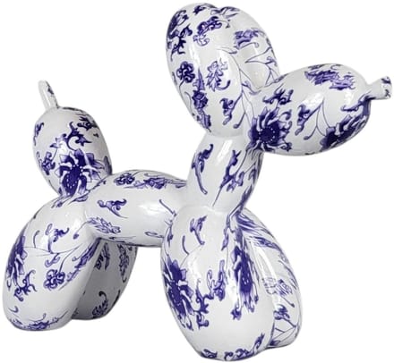 ballonhond delfts blauw 24x9x23 cm blauw wit - polystone