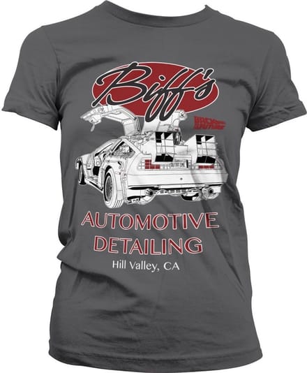 Back to the Future Biff's Automotive Detailing Girly Tee dames-T-shirt donkergrijs