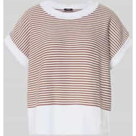 T-shirt van puur katoen in tricotlook model 'Kipe'