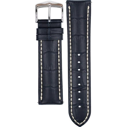 Hirsh Horlogeband -  Modena Donkerblauw  - Leer - 24 mm