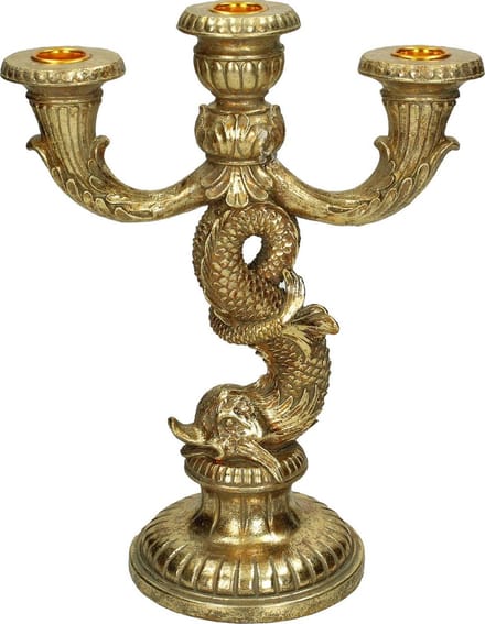 Wants&Needs Kandelaar Fish Polyresin Goud 22 X 12 X 28.5