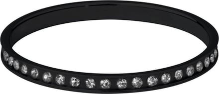 Quiges Stapelring Dames - Vulring Wit Zirkonia - RVS Zwart - Maat 20 - Hoogte 2mm