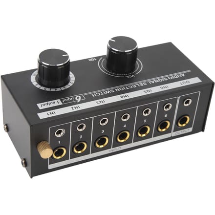 QH 06 6 In 1 Uit Audio Schakelaar 6 in 1 Uit Audio Signaal Selector Schakelaar Bron Selectie Schakelaar Telefoon black