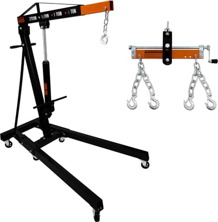 Motorhef 2 ton & lastbalancer - zwart/oranje - 223 cm - hydraulisch