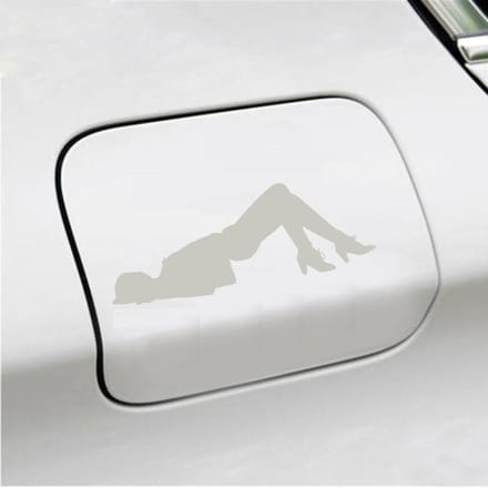 Bumpersticker - Dame  - 6,4 X 18 - Zilver