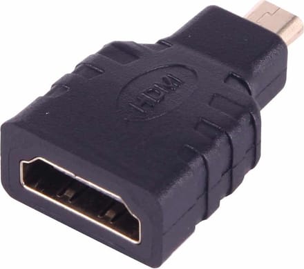 Micro HDMI Male naar HDMI Female Adapter (verguld) (zwart)