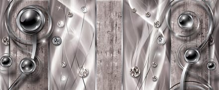 Silver Grey Black Abstract Modern Art Photo Wallcovering