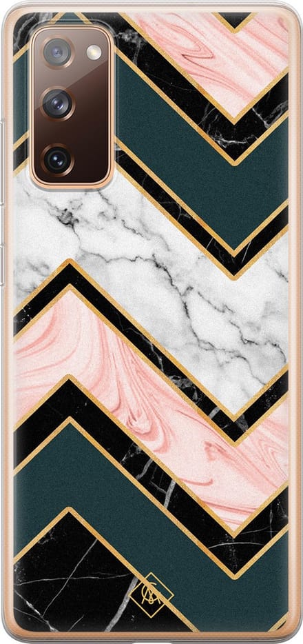 Casimoda® hoesje - Geschikt voor Samsung S20 FE - Marmer Triangles - Backcover - Siliconen/TPU - Multi