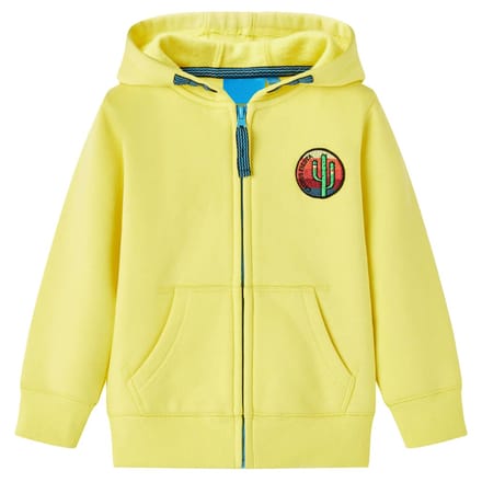Sweat à capuche pour enfant avec fermeture éclair, Jaune clair, 104 yellow