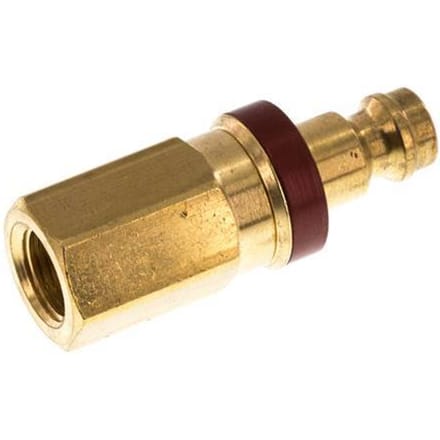 Messing DN 5 Rood Luchtkoppeling Insteeknippel G 1/8 inch Binnendraad Double Shut-Off - CLP5-F-B-RED-SV-018