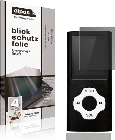 dipos – Matte Privacy Screenprotector geschikt voor Witfoam W1 MP3-Player | Anti-Spy Beschermfolie