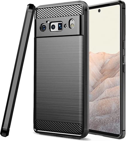 Hoesje geschikt voor Google Pixel 6 Pro - Techsuit Carbon Silicone Back Cover - Zwart