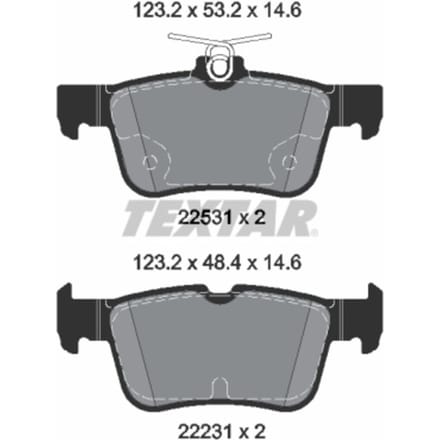 Remblokset TEXTAR 2253105, achter