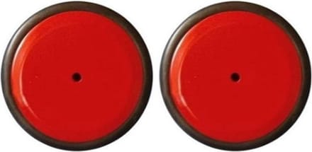 DW4Trading Massief Houten Wielen met Rubber Rand - Set van 2 Stuks - Rood