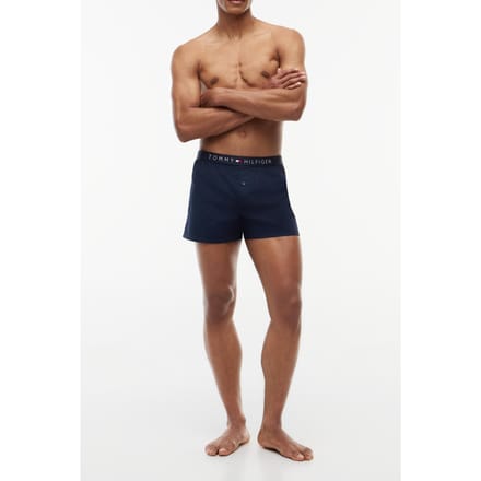 Tommy Hilfiger woven boxershort (1-pack) - heren boxer katoen - wijd model - blauw uni