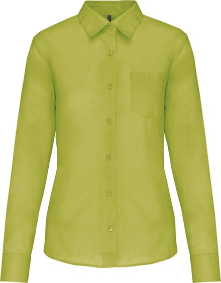 Kariban Overhemd in onderhoudsvriendelijk polykatoen-popeline dames K549 - Burnt Lime - S