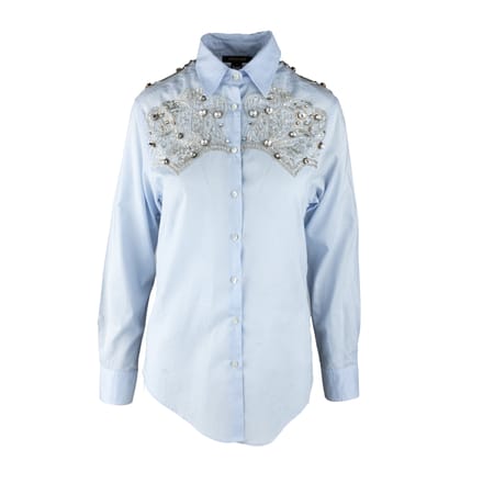 Roberto Cavalli overhemd met kristallen versiering - jaren 2000