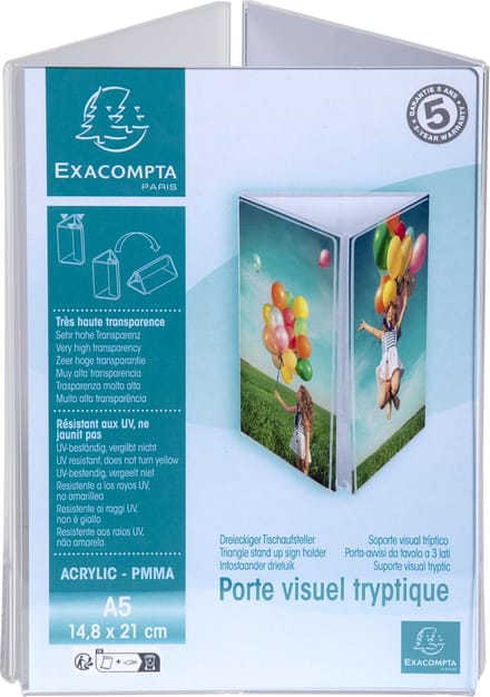 Exacompta 10x Infostaander A5 drieluik - Transparant - 85558D