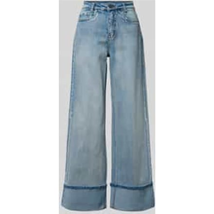 Wide leg jeans met gefixeerde omslag model 'Dikan'