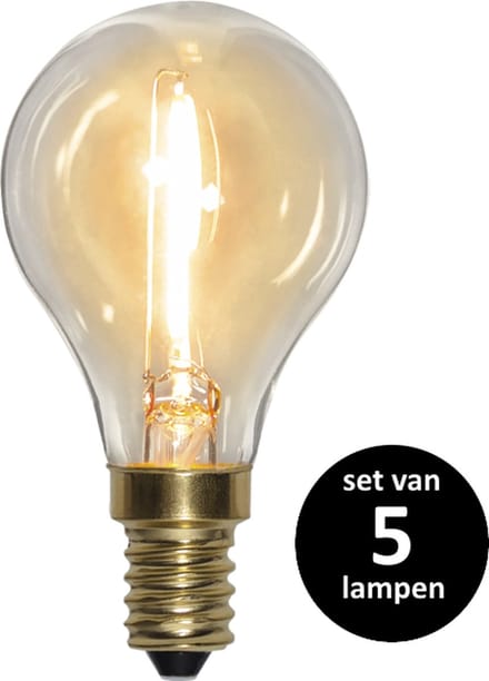 Soft Glow KogelLamp - E14 - 0.8W - set van 5
