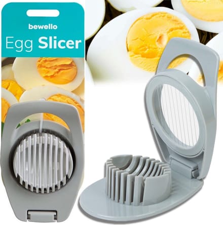Bewello - Ei Snijder / Eiersnijder - Vaatwasserbestendig - RVS Draad & BPA vrij - Grijs - Eisnijder Cadeautip
