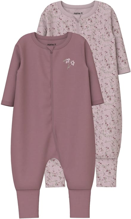 NAME IT - NBFNIGHTSUIT 2P ZIP FF VIOLETFLOWER NOOS - Baby - Pyjamas