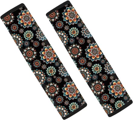 Set van 2 Universele Autogordelpads met Boho Mandala Bloemenprint voor Auto en Vrachtwagen