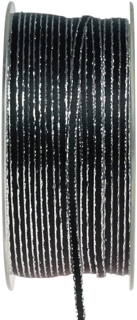 Lint cadeaulint streng zwart zilver 3mm 100m