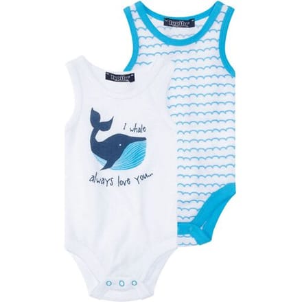 LUPILU 2 baby rompers (Wit/blauw, 74/80)