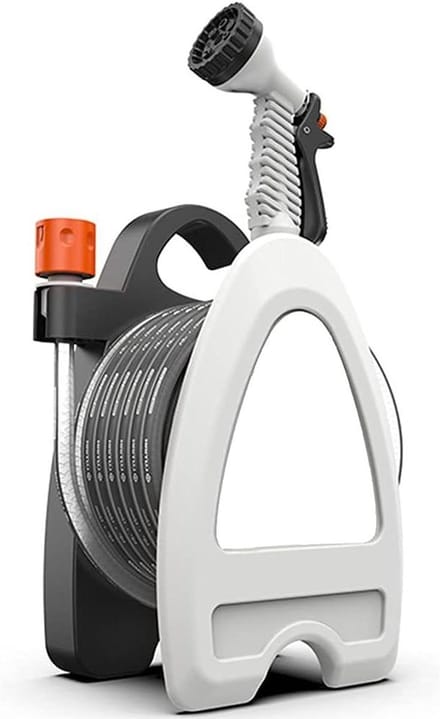 Mini Tuinslang Reel - Draagbare Slangbox - Tuin Bewatering - Compact Ontwerp - 10 Meter Slang - Grijs