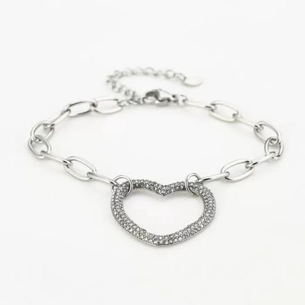 Bijoutheek Armband (sieraad) Schakel Hart Zirkonia Goud
