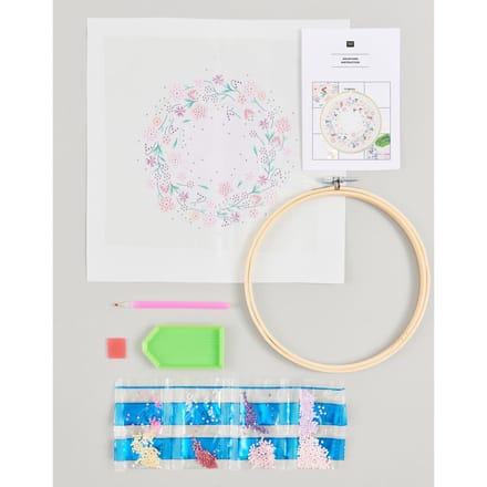 Diamond Painting Set "Fonkelende bloemenkrans"