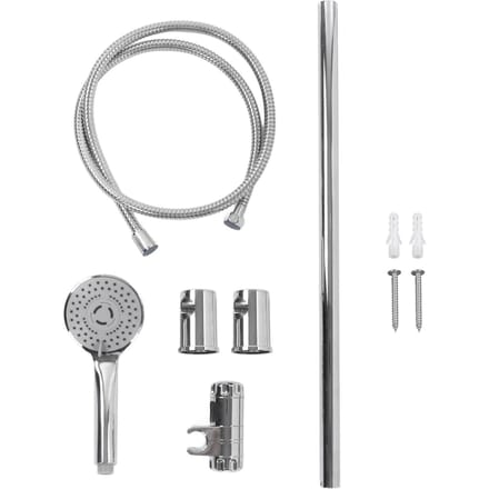 Douchestangset Handdouche Verstelbare Schuifstang met 150cm/59.06in Doucheslang G1/2 voor gray