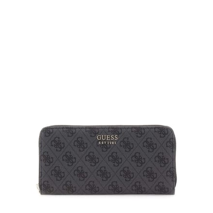 GUESS portemonnee Brenton SLG Large Zip Around Wallet Coal Logo donkergrijs