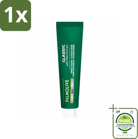 1 x Palmolive Men Scheercrème Classic 100 ml - Scheerkrème - Mannelijke Huid - Scheerbeurt - Frisheid - Hydratatie