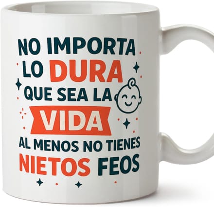 Grappige Mok - Cadeau voor Grootouders - Koffie en Thee - Spaanse Tekst - 330 ml - Wit