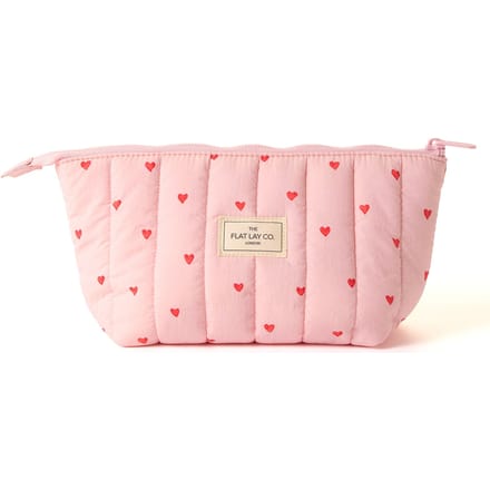The Flat Lay Co. Marshmallow Essential Makeup Pouch - Sweet Pink Hearts