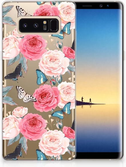 Samsung Galaxy Note 8 TPU Case Butterfly Roses