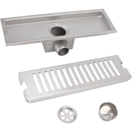 12 Inch Lineaire Doucheput Rechthoekige Douchevloerput Kanaal Snelle Afvoer met Anti-Geur gray