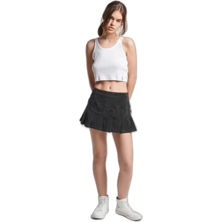 Fluwelen geplooide minirok voor dames Superdry Vintage