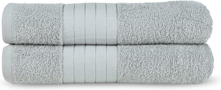 Good Morning uni handdoek effen kleur - Handdoekenset 2 - Zilver - Badstof