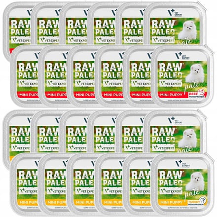 VetExpert Raw Paleo Serie - Smaakmix Pate Mini Puppy - 24x150g