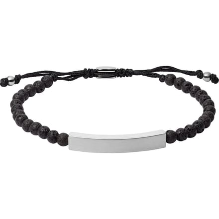 FOSSIL Armband Semi-Precious Plaque Bracelet Black Zwart