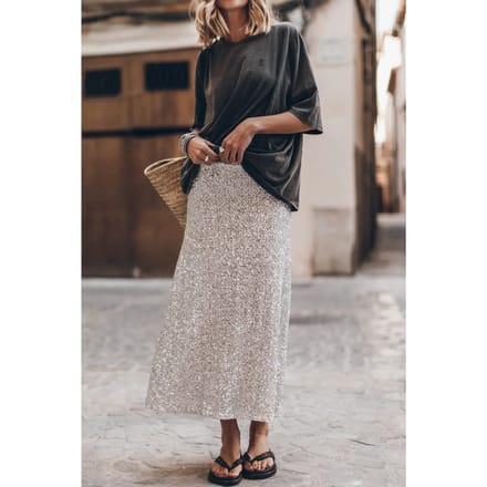 Mikuta The Light Long Sequin Skirt Taglia: S | Minigonne Outlet | Donna