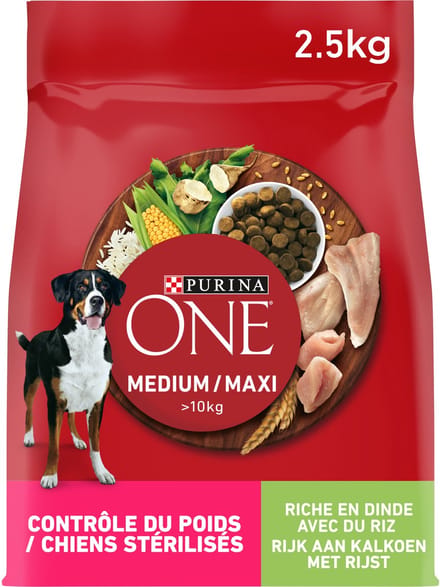 4x Purina One Medium Maxi Weight Control Honden droogvoer - 2500g
